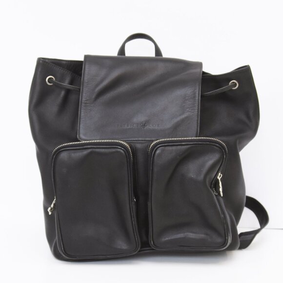 Patrick Cox Large Vintage Leather Bag Backpack Drawstring Satchel Heavy Moto - Picture 1 of 15